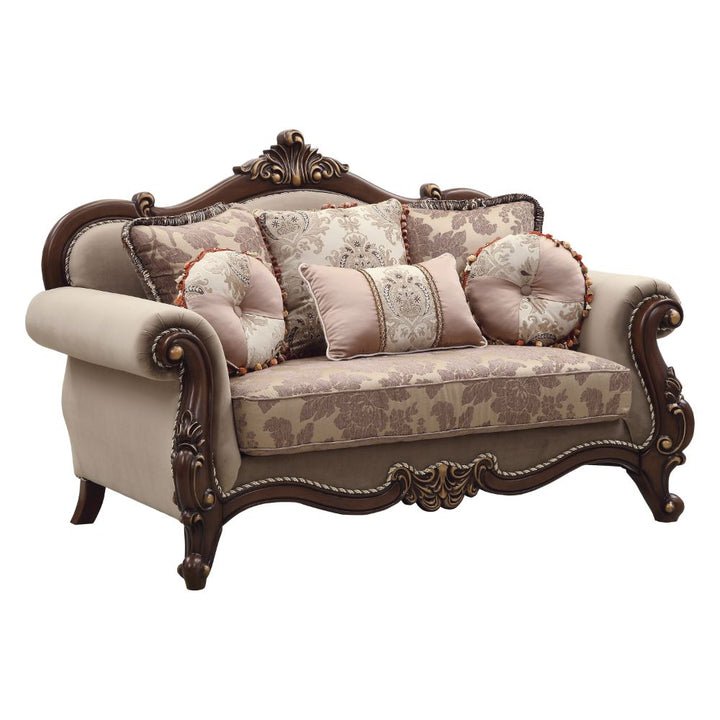 ACME Mehadi Velvet & Walnut Loveseat Model 50691 - MONAVILLA
