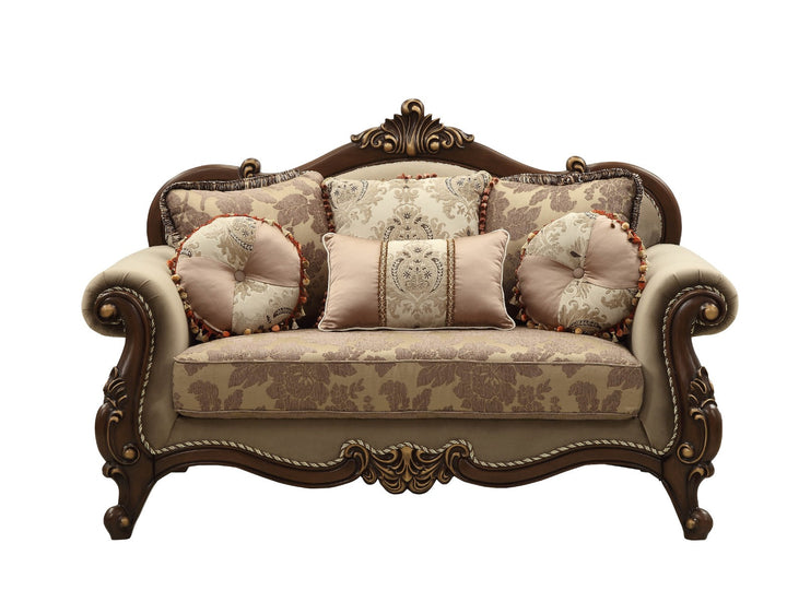 ACME Mehadi Velvet & Walnut Loveseat Model 50691 - MONAVILLA