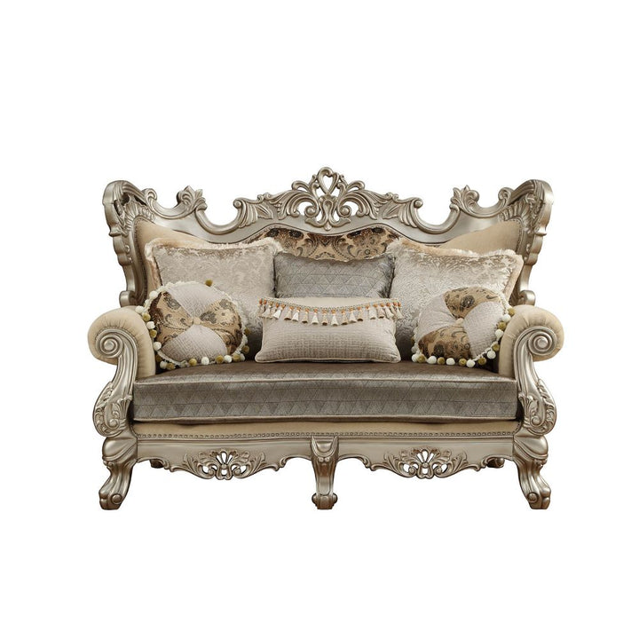 ACME Ranita Fabric & Champagne Loveseat Model 51041 - MONAVILLA