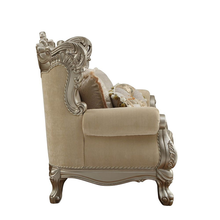 ACME Ranita Fabric & Champagne Loveseat Model 51041 - MONAVILLA