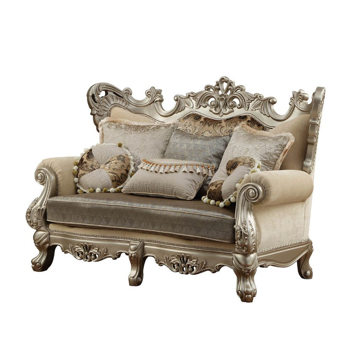 ACME Ranita Fabric & Champagne Loveseat Model 51041 - MONAVILLA