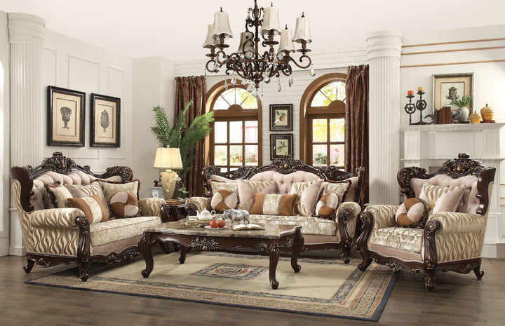 ACME Shalisa Fabric & Walnut Loveseat Model 51051 - MONAVILLA