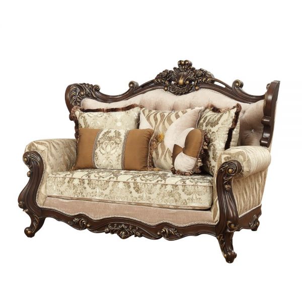 ACME Shalisa Fabric & Walnut Loveseat Model 51051 - MONAVILLA
