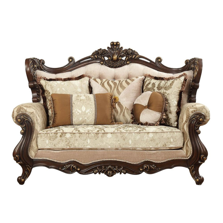 ACME Shalisa Fabric & Walnut Loveseat Model 51051 - MONAVILLA