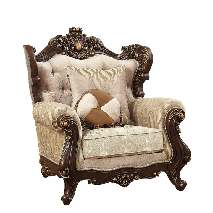 ACME Shalisa Fabric & Walnut Chair Model 51052 - MONAVILLA
