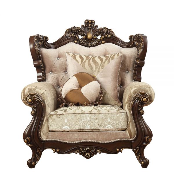 ACME Shalisa Fabric & Walnut Chair Model 51052 - MONAVILLA