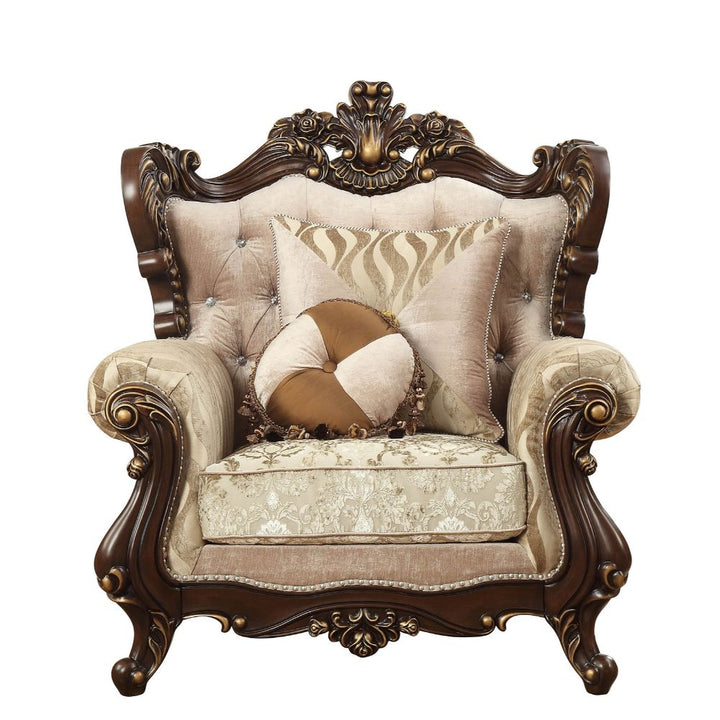 ACME Shalisa Fabric & Walnut Chair Model 51052 - MONAVILLA