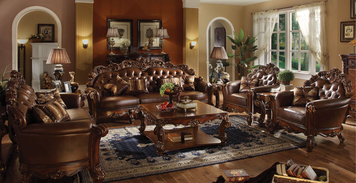ACME Vendome Cherry PU & Cherry Loveseat Model 52002 - MONAVILLA