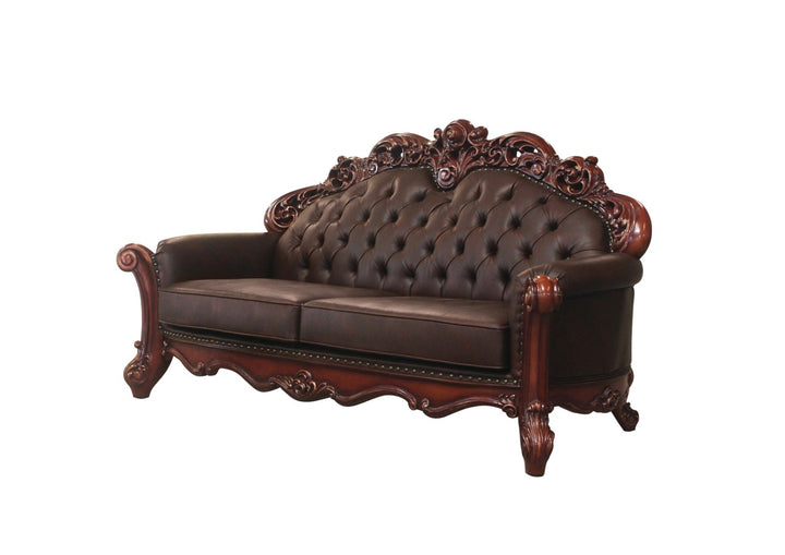 ACME Vendome Cherry PU & Cherry Loveseat Model 52002 - MONAVILLA
