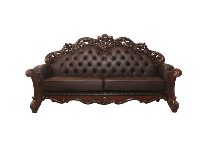 ACME Vendome Cherry PU & Cherry Loveseat Model 52002 - MONAVILLA