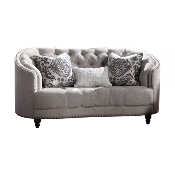 ACME Saira Light Gray Fabric Loveseat Model 52061 - MONAVILLA