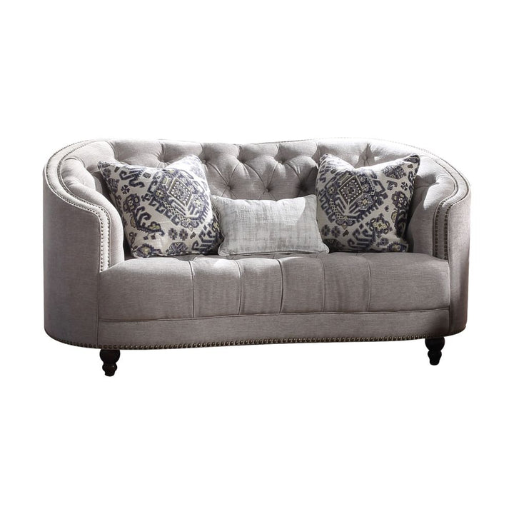 ACME Saira Light Gray Fabric Loveseat Model 52061 - MONAVILLA