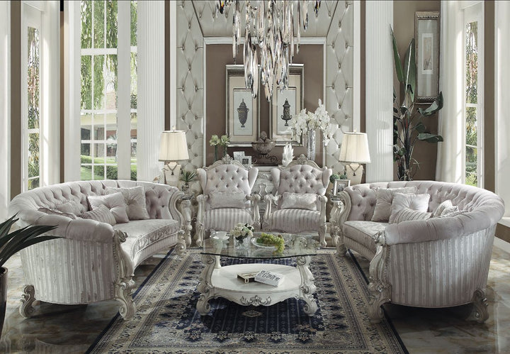 ACME Versailles Ivory Velvet & Bone White Sofa Model 52085 - MONAVILLA