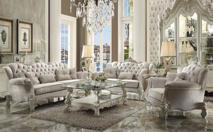 ACME Versailles Ivory Velvet & Bone White Sofa Model 52105 - MONAVILLA