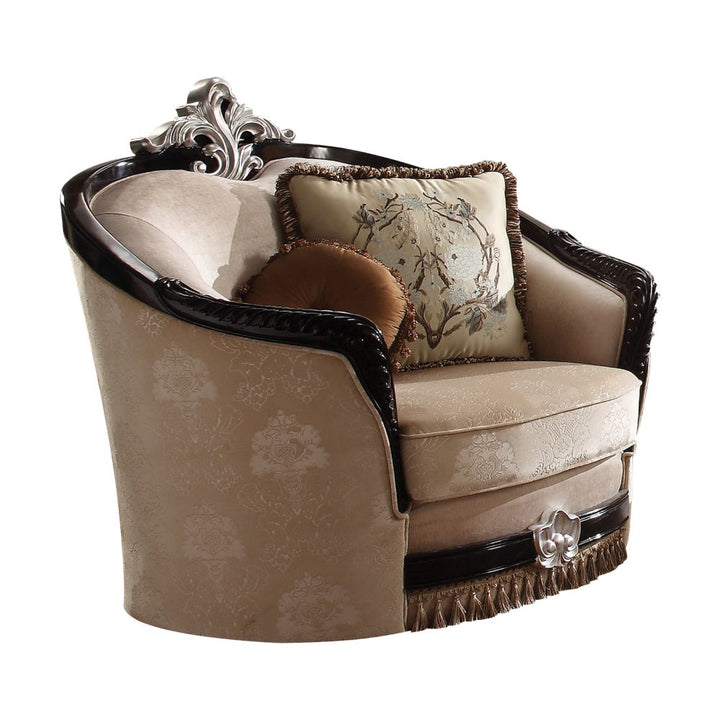 ACME Ernestine Tan Fabric & Black Chair Model 52112 - MONAVILLA