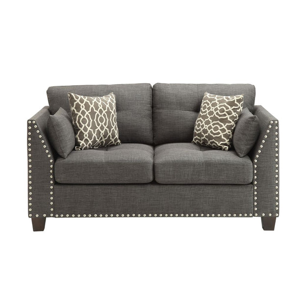 ACME Laurissa Light Charcoal Linen Loveseat Model 52406 - MONAVILLA