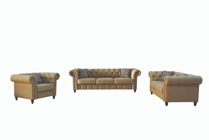 ACME Aurelia Beige Linen Chair Model 52422 - MONAVILLA