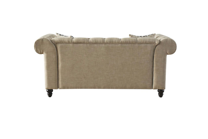 ACME Aurelia Beige Linen Loveseat Model 52421 - MONAVILLA