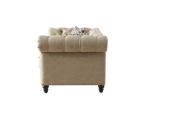 ACME Aurelia Beige Linen Loveseat Model 52421 - MONAVILLA