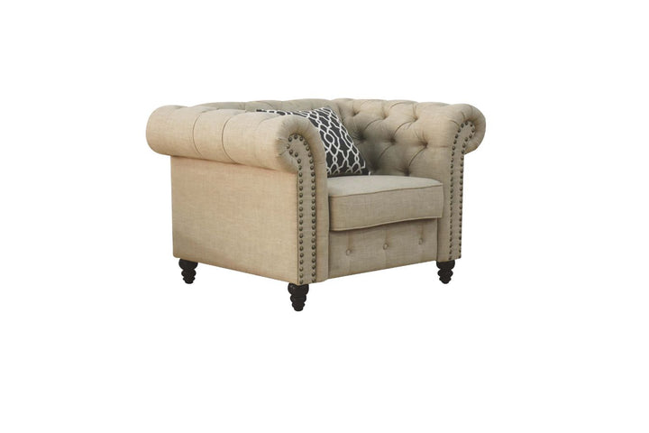 ACME Aurelia Beige Linen Chair Model 52422 - MONAVILLA