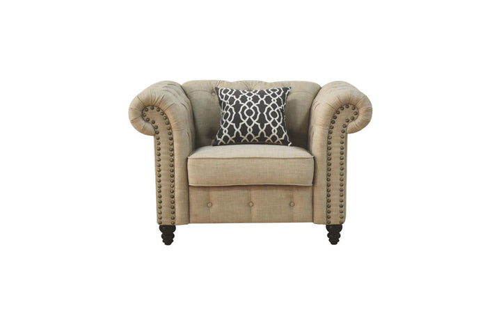 ACME Aurelia Beige Linen Chair Model 52422 - MONAVILLA