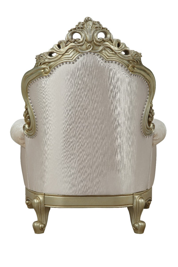ACME Gorsedd Fabric & Antique White Chair Model 52442 - MONAVILLA