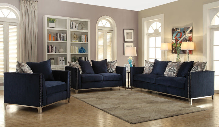 ACME Phaedra Blue Fabric Loveseat Model 52831 - MONAVILLA