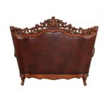 ACME Eustoma Cherry Top Grain Leather Match & Walnut Loveseat Model 53066 - MONAVILLA