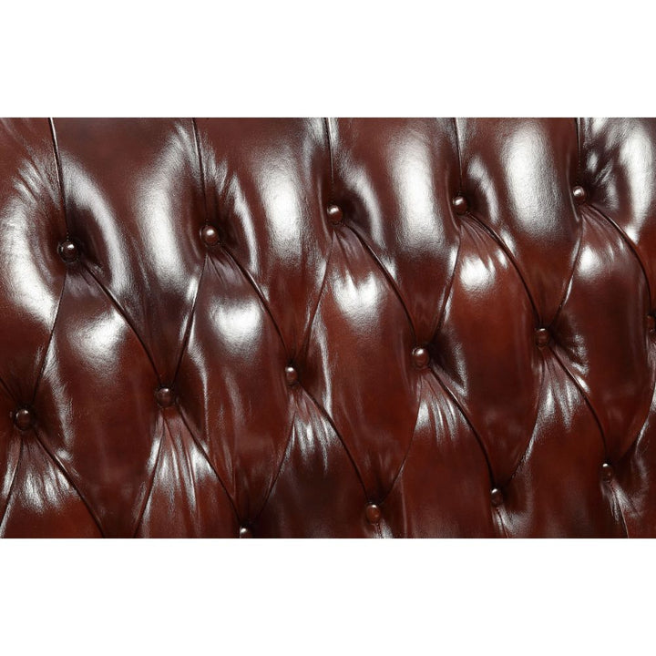 ACME Eustoma Cherry Top Grain Leather Match & Walnut Loveseat Model 53066 - MONAVILLA