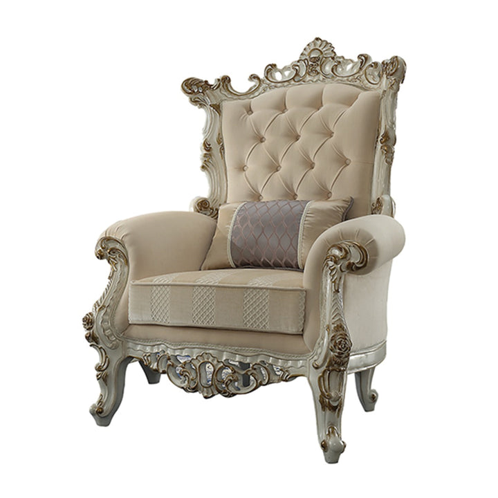 ACME Picardy II Fabric & Antique Pearl Accent Chair Model 53463 - MONAVILLA