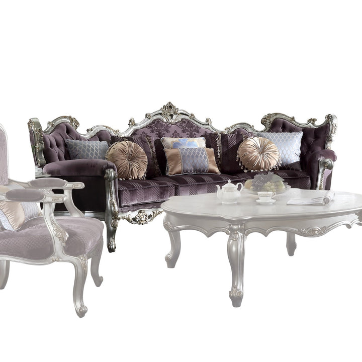 ACME Picardy Velvet & Antique Platinum Sofa Model 53465 - MONAVILLA