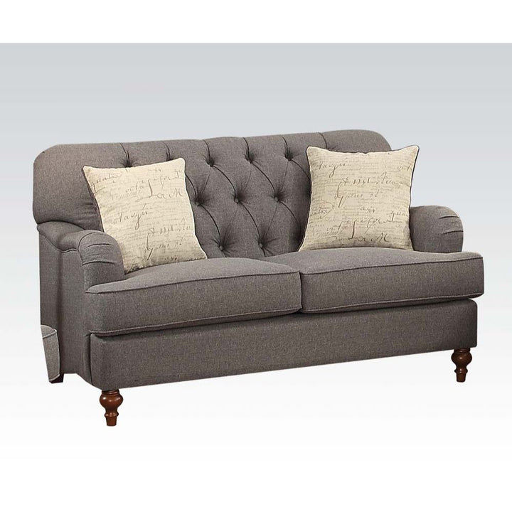 ACME Alianza Dark Gray Fabric Loveseat Model 53691 - MONAVILLA
