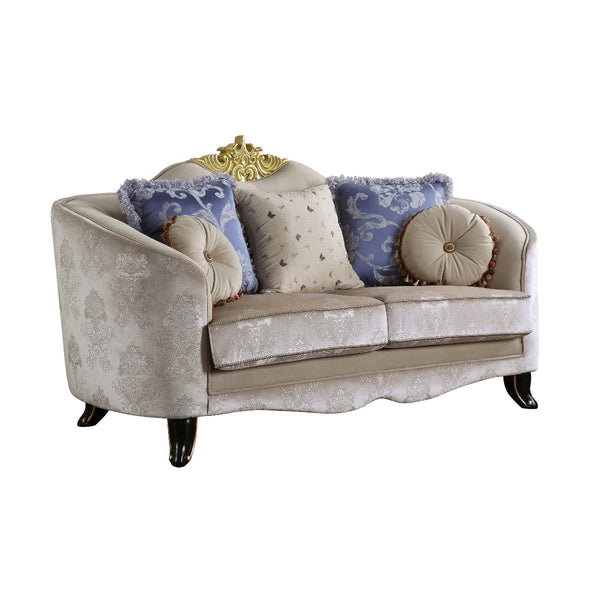 ACME Sheridan Cream Fabric Loveseat Model 53946 - MONAVILLA