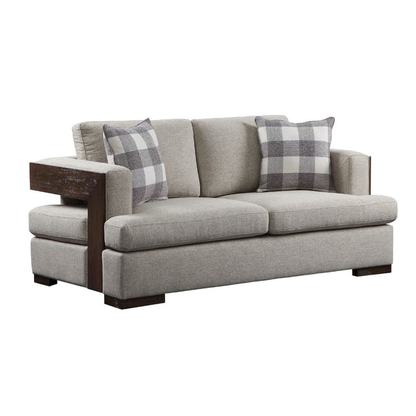 ACME Niamey Fabric & Walnut Loveseat Model 54851 - MONAVILLA