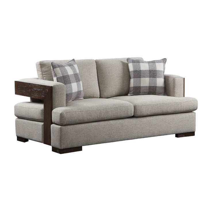 ACME Niamey Fabric & Walnut Loveseat Model 54851 - MONAVILLA