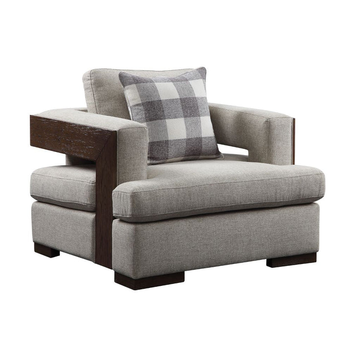 ACME Niamey Fabric & Walnut Chair Model 54852 - MONAVILLA