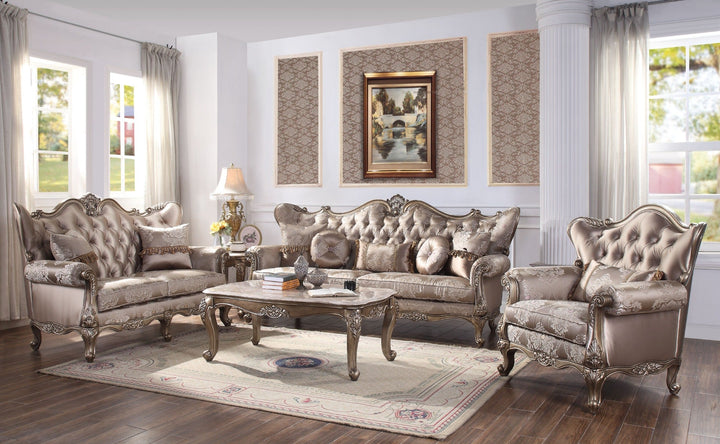 ACME Jayceon Fabric & Champagne Loveseat Model 54866 - MONAVILLA