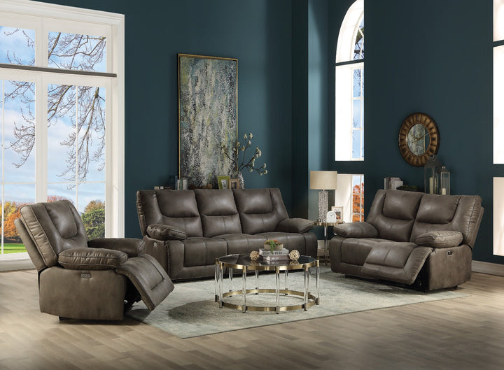 ACME Harumi Gray Leather-Aire Loveseat Model 54896 - MONAVILLA