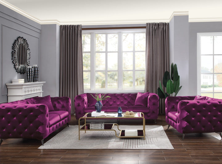 ACME Atronia Purple Fabric Loveseat Model 54906 - MONAVILLA