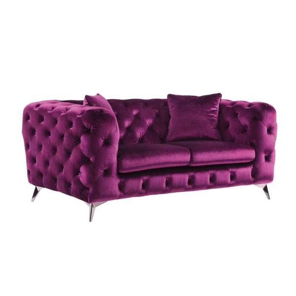 ACME Atronia Purple Fabric Loveseat Model 54906 - MONAVILLA