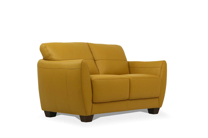 ACME Valeria Mustard Leather Loveseat Model 54946 - MONAVILLA