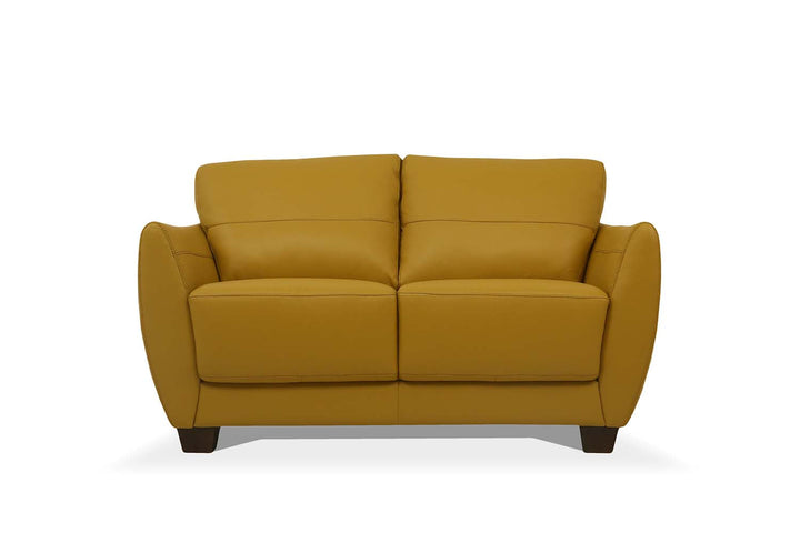 ACME Valeria Mustard Leather Loveseat Model 54946 - MONAVILLA