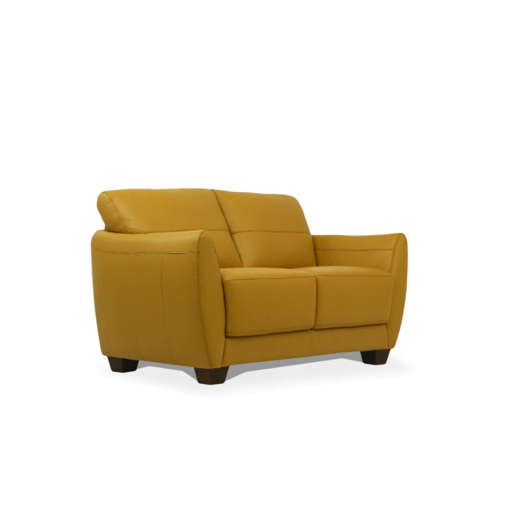 ACME Valeria Mustard Leather Loveseat Model 54946 - MONAVILLA