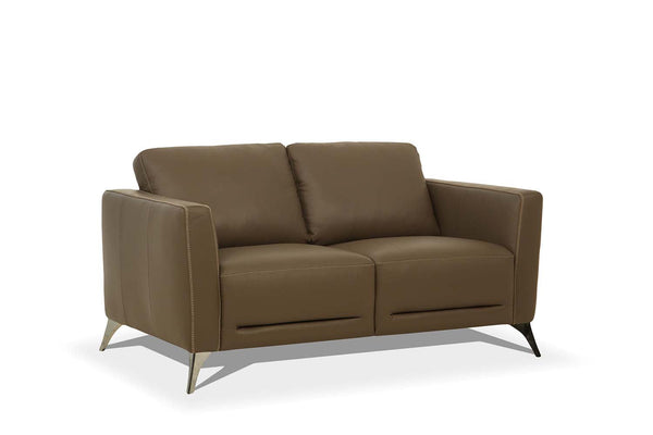 ACME Malaga Taupe Leather Loveseat Model 55001 - MONAVILLA