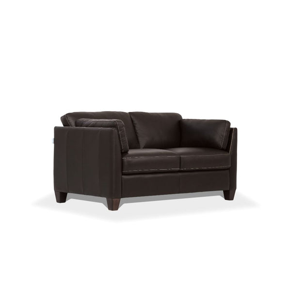 ACME Matias Chocolate Leather Loveseat Model 55011 - MONAVILLA