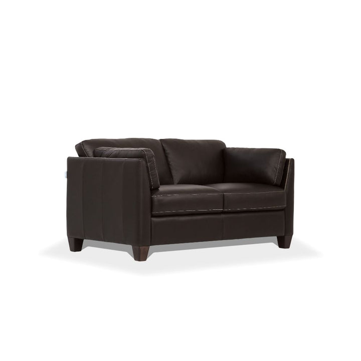 ACME Matias Chocolate Leather Loveseat Model 55011 - MONAVILLA