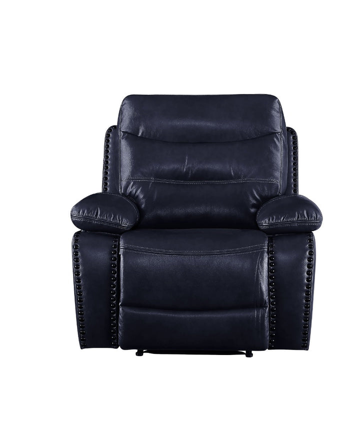 ACME Aashi Navy Leather-Gel Match Recliner Model 55373 - MONAVILLA