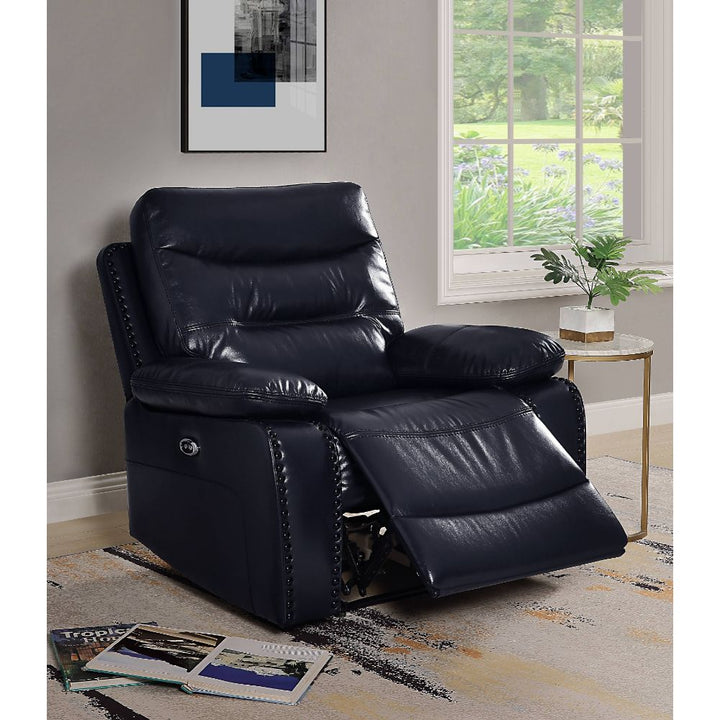 ACME Aashi Navy Leather-Gel Match Recliner Model 55373 - MONAVILLA