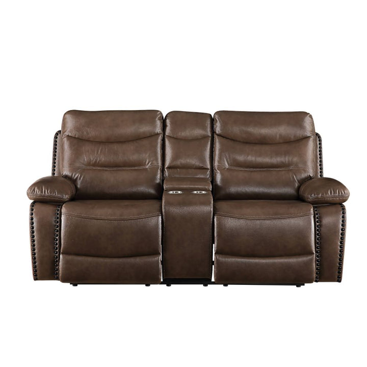 ACME Aashi Brown Leather-Gel Match Loveseat Model 55421 - MONAVILLA