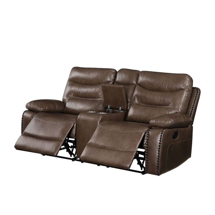 ACME Aashi Brown Leather-Gel Match Loveseat Model 55421 - MONAVILLA